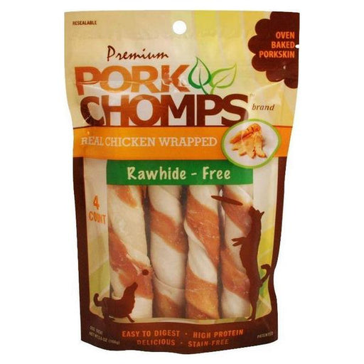 Pork Chomps Premium Real Chicken Wrapped Twists - Large - 4 count - Giftscircle