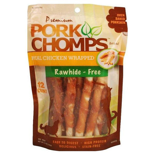 Pork Chomps Premium Real Chicken Wrapped Twists - Mini - 12 count - Giftscircle