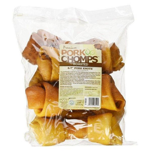 Pork Chomps Premium Roasted 6-7" Pork Knotz Bones - 6 Count - Giftscircle