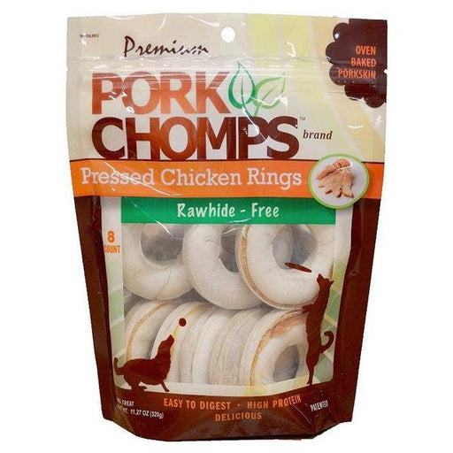 Pork Chomps Pressed Chicken Rings Dog Treats - 8 count - Giftscircle