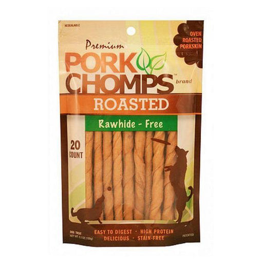 Pork Chomps Roasted Rawhide-Free Porkskin Twists - Small - 20 Pack - Giftscircle