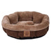 Precision Pet Round Shearling Bed Brown - 17"L x 17"W x 4.5"H - Giftscircle