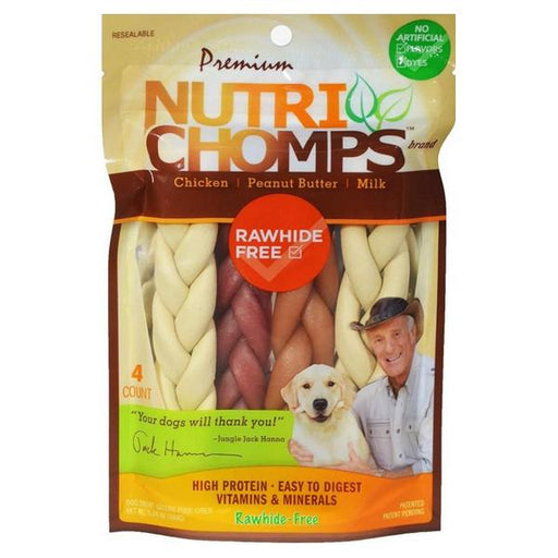 Premium Nutri Chomps Assorted Flavor Braid Dog Chews - Small - 4 count - Giftscircle