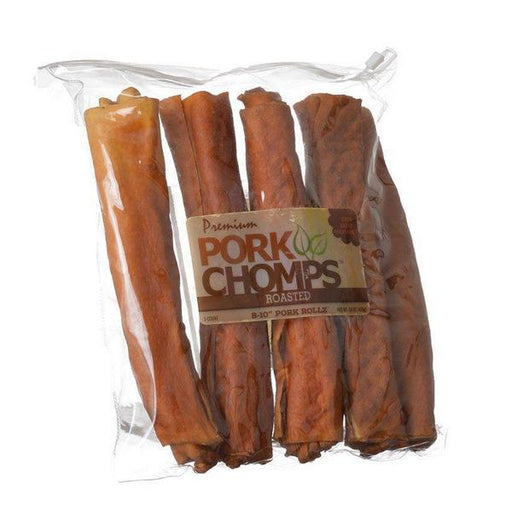 Premium Pork Chomps Roasted Porkhide Rolls - 5 Count - (8-10" Pork Rollz) - Giftscircle