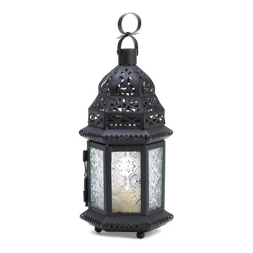 Pressed Glass Moroccan Candle Lantern - 10 inches - Giftscircle