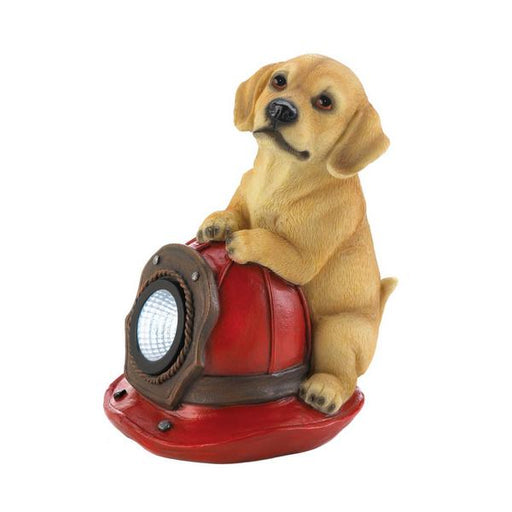 Puppy and Fire Helmet Solar Garden Light - Giftscircle