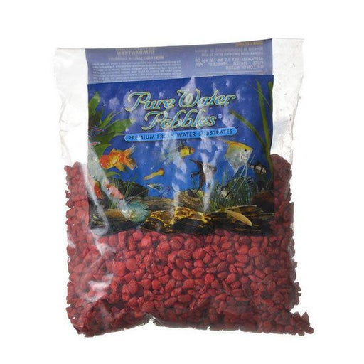 Pure Water Pebbles Aquarium Gravel - Currant Red - 2 lbs (3.1-6.3 mm Grain) - Giftscircle