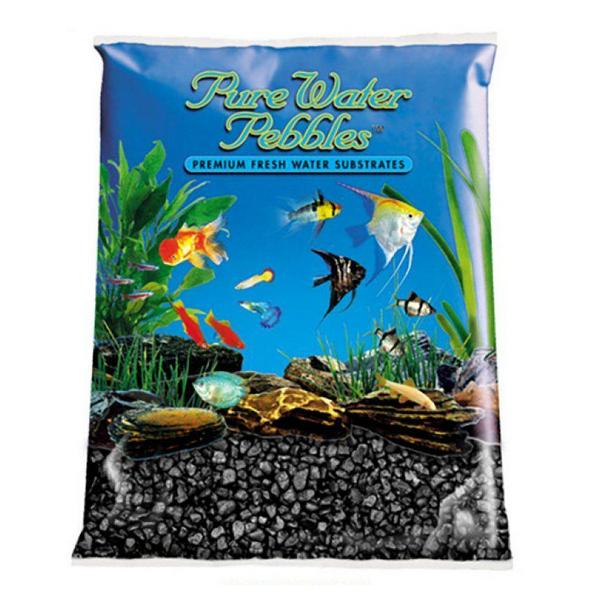 Pure Water Pebbles Aquarium Gravel - Jet Black - 5 lbs (3.1-6.3 mm Grain) - Giftscircle