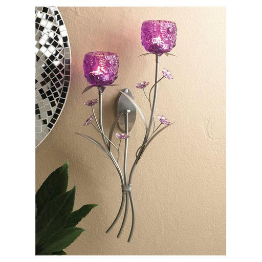 Purple & Silver Candle Wall Sconce - Giftscircle