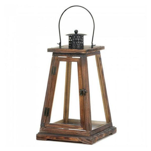 Pyramid Style Wood Candle Lantern - 17 inches - Giftscircle