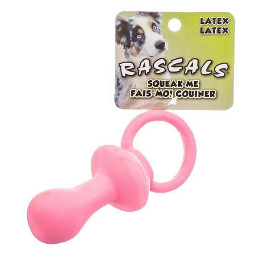 Rascals Latex Pacifier Dog Toy - Pink - 4.5" Long - Giftscircle