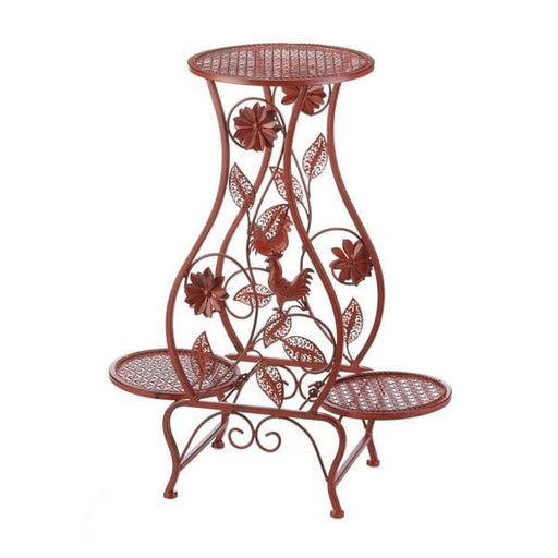 Red Rooster Iron Triple Plant Stand - Giftscircle
