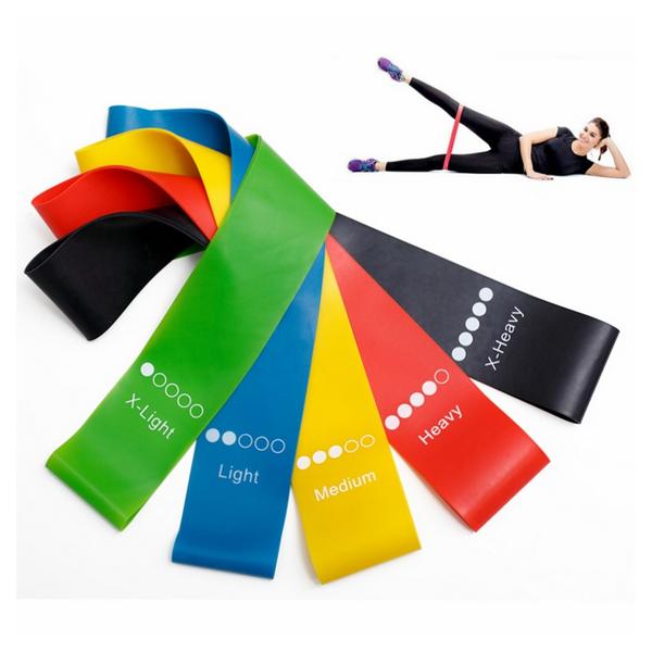 Resistance Loop Exercise Bands with Instruction Guide and Carry Bag, Set of 5 - Giftscircle