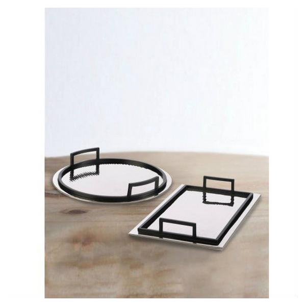 Rippled Mirrored Aluminum Serving Tray - Rectangle - Giftscircle