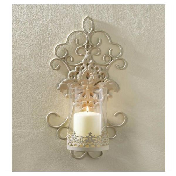 Romantic Ivory Scrolled Iron Wall Sconce - Giftscircle