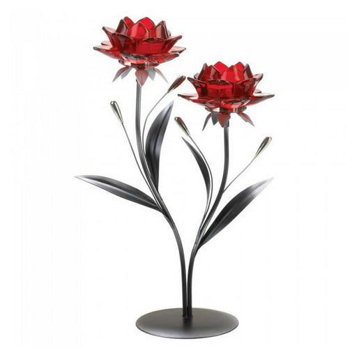 Romantic Red Flower Candle Holder - Double - Giftscircle
