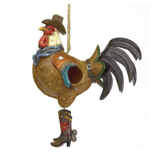 Rooster Cowboy Bird House - Giftscircle