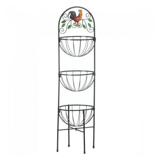 Rooster Three-Level Kitchen Basket Display - Giftscircle
