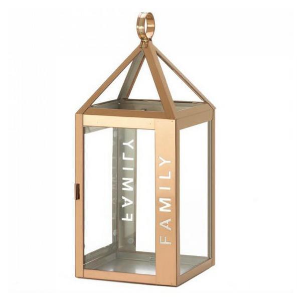 Rose Gold Stainless Steel Family Lantern - 14 inches - Giftscircle
