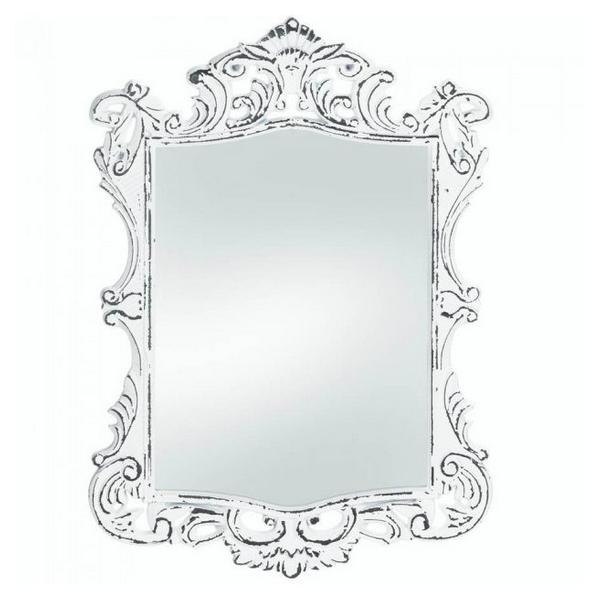 Royal Distressed White Wall Mirror - Giftscircle