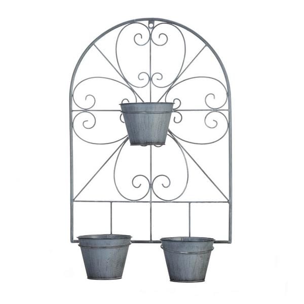 Rustic Iron Trellis with Three Pots - Giftscircle