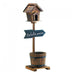 Rustic-Look Pedestal Bird House Planter with Chalk Board - Giftscircle