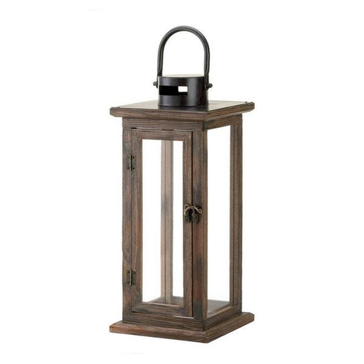 Rustic-Style Wood Candle Lantern - 16 inches - Giftscircle