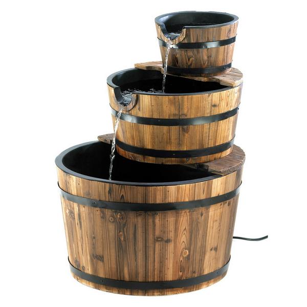 Rustic Triple Barrel Fountain - Giftscircle