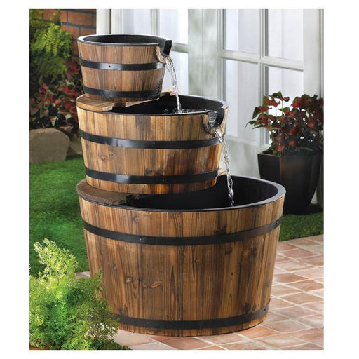 Rustic Triple Barrel Fountain - Giftscircle