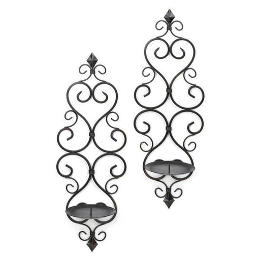 Scrolled Metal Wall Sconce Pair - Giftscircle