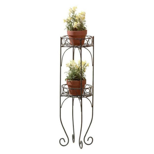 Scrolled Verdigris Two-Level Plant Stand - Giftscircle