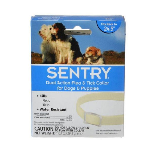 Sentry Dual Action Flea & Tick Collar for Dogs - 1 Collar - (Necks up to 23") - Giftscircle