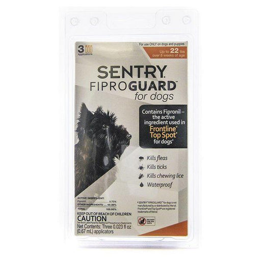 Sentry FiproGuard for Dogs - Dogs up to 22 lbs (3 Doses) - Giftscircle