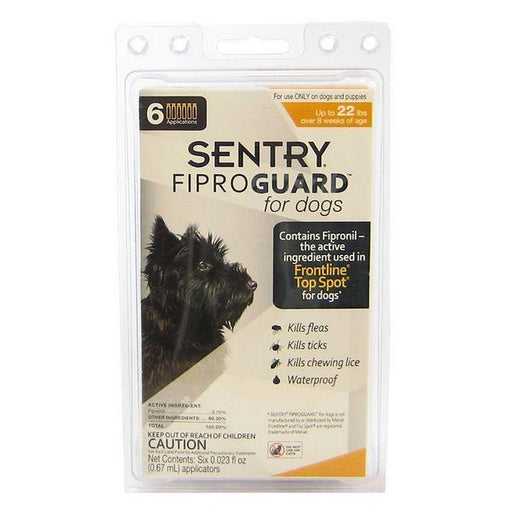 Sentry FiproGuard for Dogs - Dogs up to 22 lbs (6 Doses) - Giftscircle