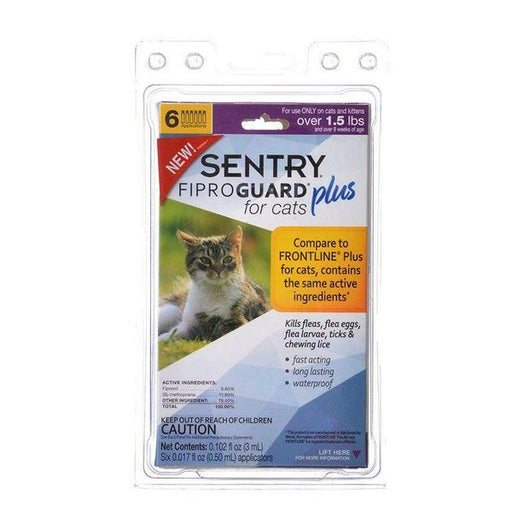 Sentry Fiproguard Plus for Cats & Kittens - 6 Applications - (Cats over 1.5 lbs) - Giftscircle