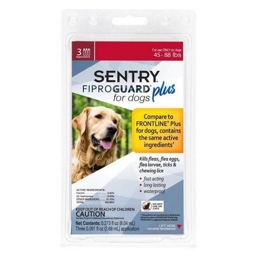 Sentry Fiproguard Plus IGR for Dogs & Puppies - Large - 3 Applications - (Dogs 45-88 lbs) - Giftscircle