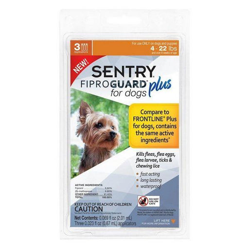 Sentry Fiproguard Plus IGR for Dogs & Puppies - Small - 3 Applications - (Dogs 6.5-22 lbs) - Giftscircle
