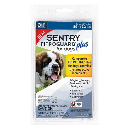 Sentry Fiproguard Plus IGR for Dogs & Puppies - X-Large - 3 Applications - (Dogs 89-132 lbs) - Giftscircle