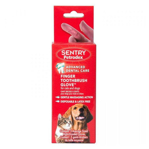 Sentry Petrodex Finger Toothbrush Glove for Cats & Dogs - 5 count - Giftscircle
