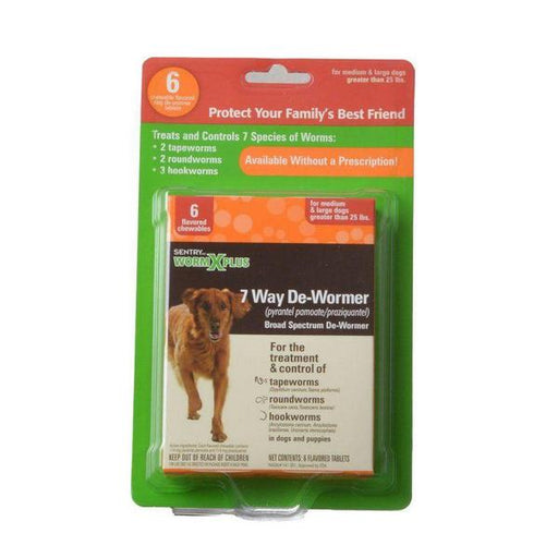 Sentry Worm X Plus - Large Dogs - 6 Count - Giftscircle