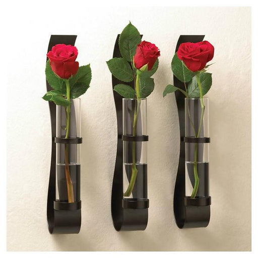 Set of 3 Wall Vases with Glass Cylinders - Giftscircle