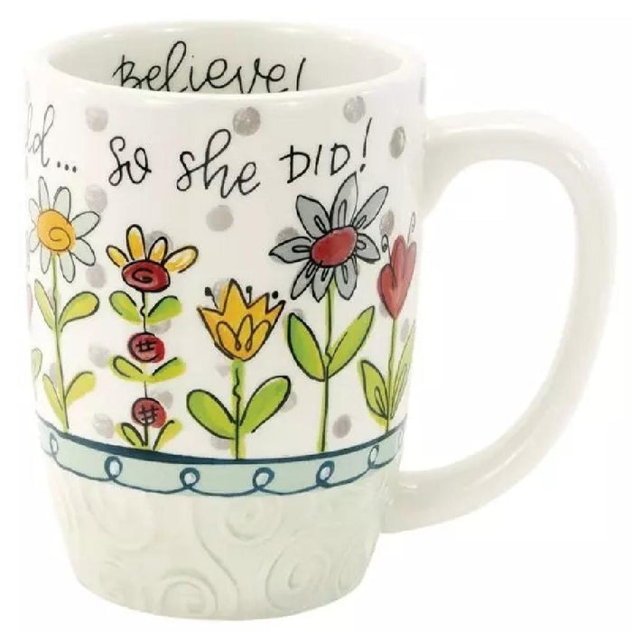 Simple Inspirations Ceramic Sculpted Mug - She Believed She Could So She Did - Giftscircle
