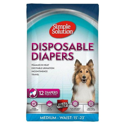 Simple Solution Disposable Diapers - Medium - 12 Count - (Waist 16.5"-21") - Giftscircle