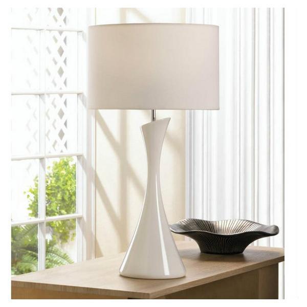 Sleek Modern Table Lamp - White - Giftscircle