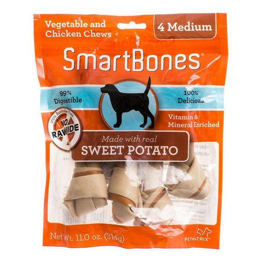 SmarBones - Sweet Potato Flavor - Medium - Dogs 26-50 Lbs (4 Pack) - Giftscircle