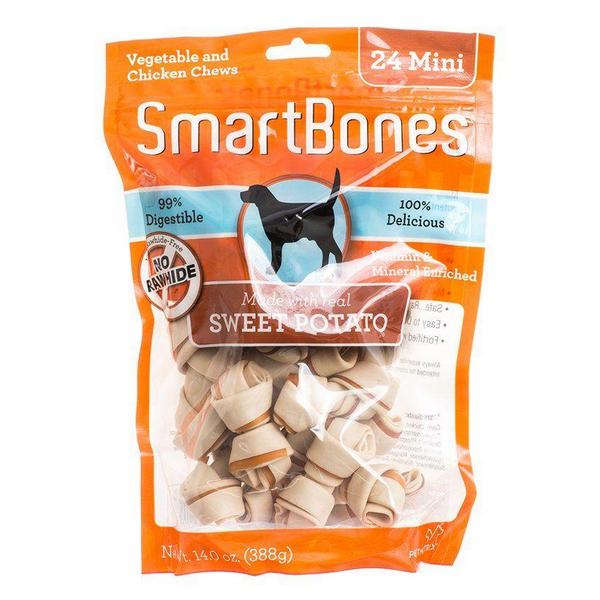 SmarBones - Sweet Potato Flavor - Mini - Dogs up to 10 Lbs (24 Pack) - Giftscircle