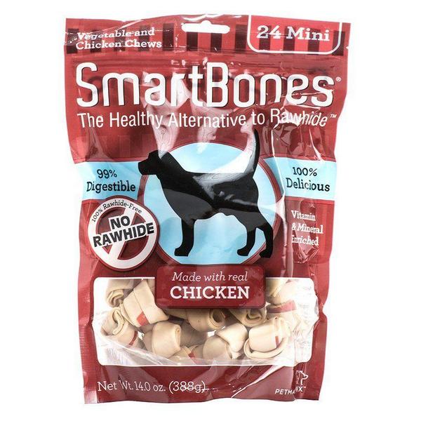 SmartBones Chicken & Vegetable Dog Chews - Mini - 2" Long - Dogs under 20 Lbs (24 Pack) - Giftscircle