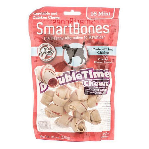 SmartBones DoubleTime Bone Chews for Dogs - Chicken - Mini - 16 Pack - (2.5" Long - For Dogs 5-10 lbs) - Giftscircle