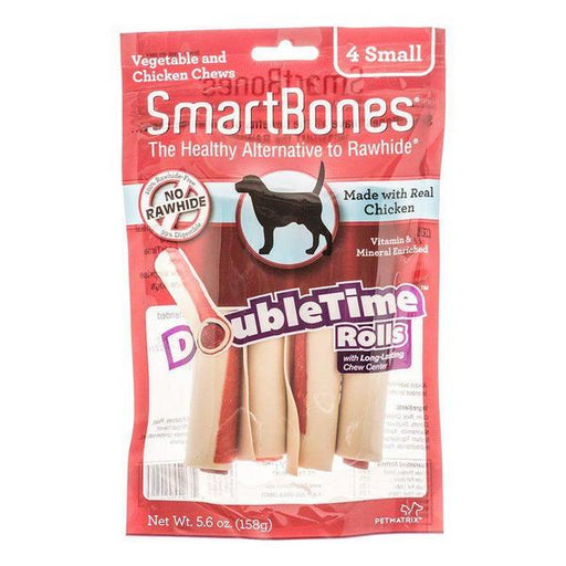 SmartBones DoubleTime Roll Chews for Dogs - Chicken - Small - 4 Pack - (5" Long - For Dogs 11-25 lbs) - Giftscircle