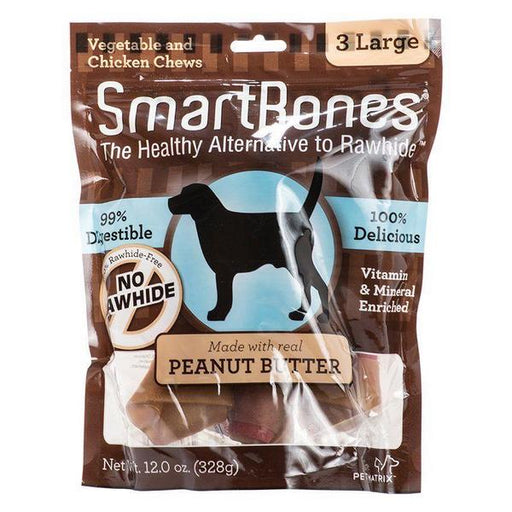 SmartBones Peanut Butter Dog Chews - Large - 6.5" Long - Dogs over 40 Lbs (3 Pack) - Giftscircle